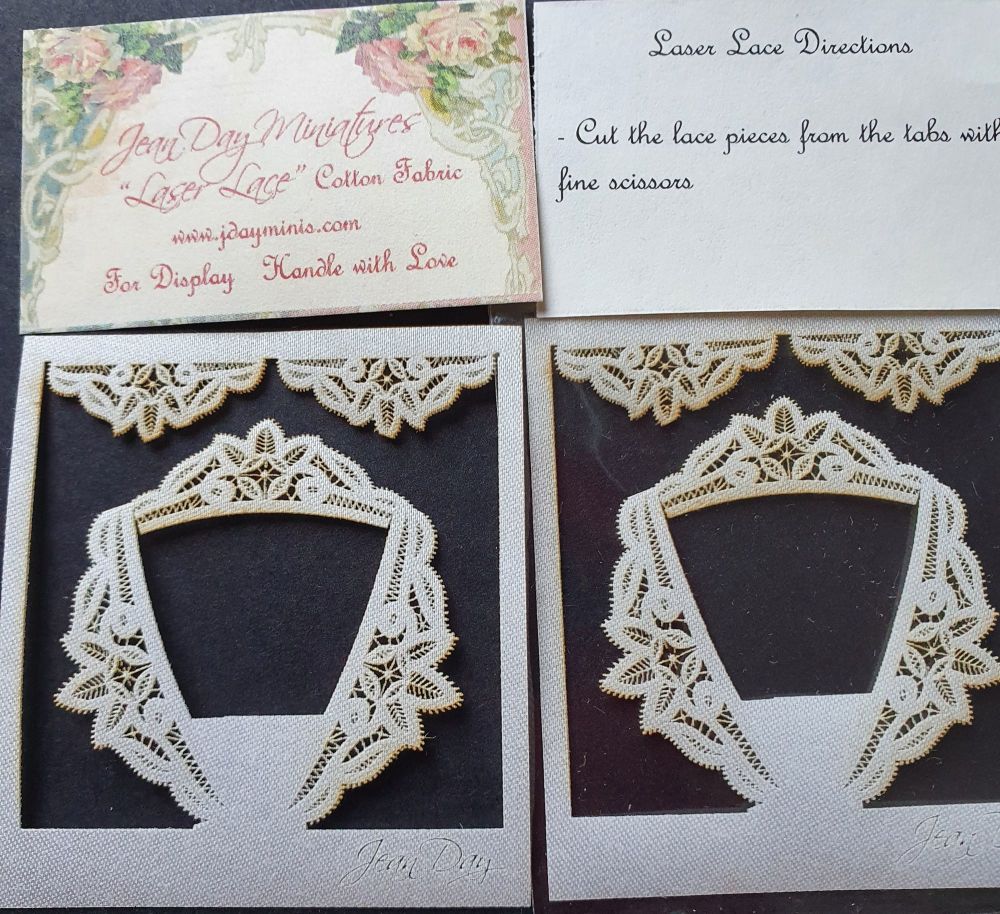 2 Paper Lace Collars and cuffs by Jean Day Miniatures