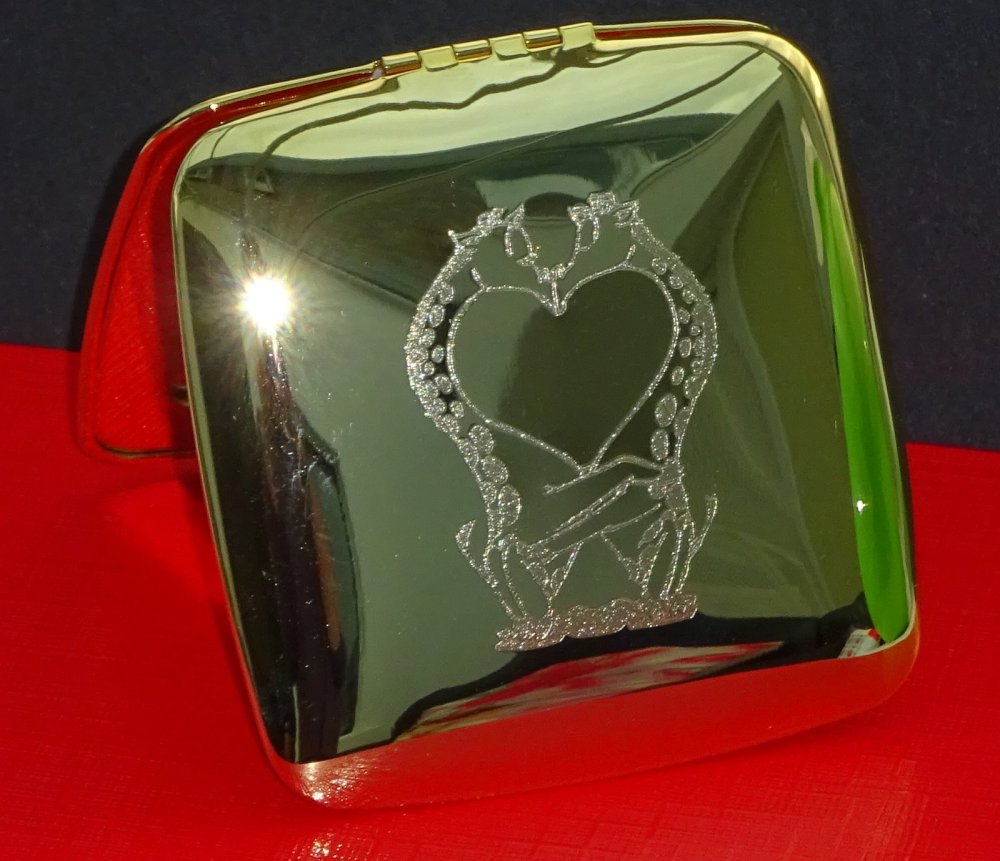Gold Plated Giraffe Mirror compact - FREE ENGRAVING