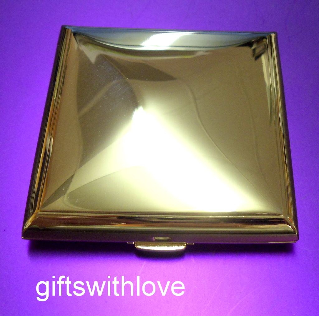 Cushioned Gold Plated Mirror compact - FREE ENGRAVING
