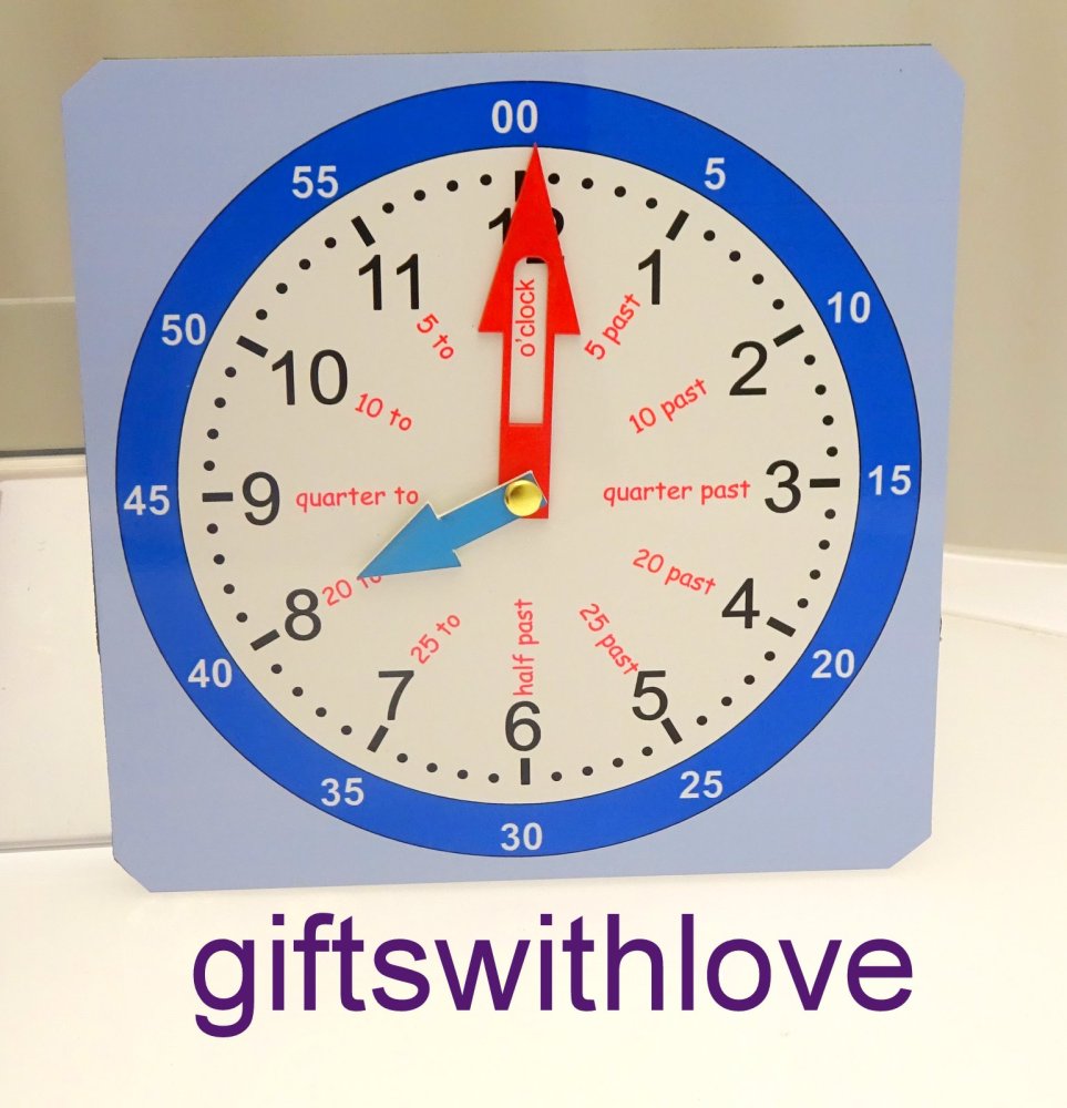 Educational Tell the Time Learning Clock - Small size