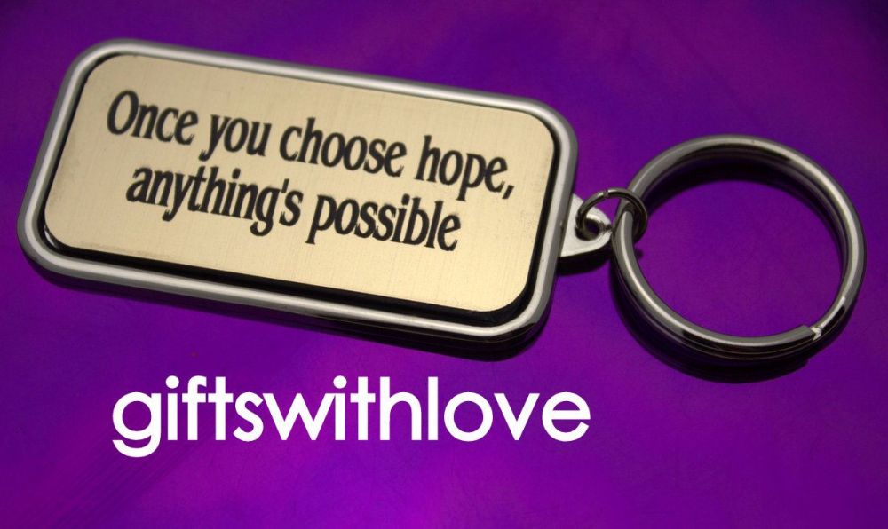 Silver Plated Keyring with words of encouragement