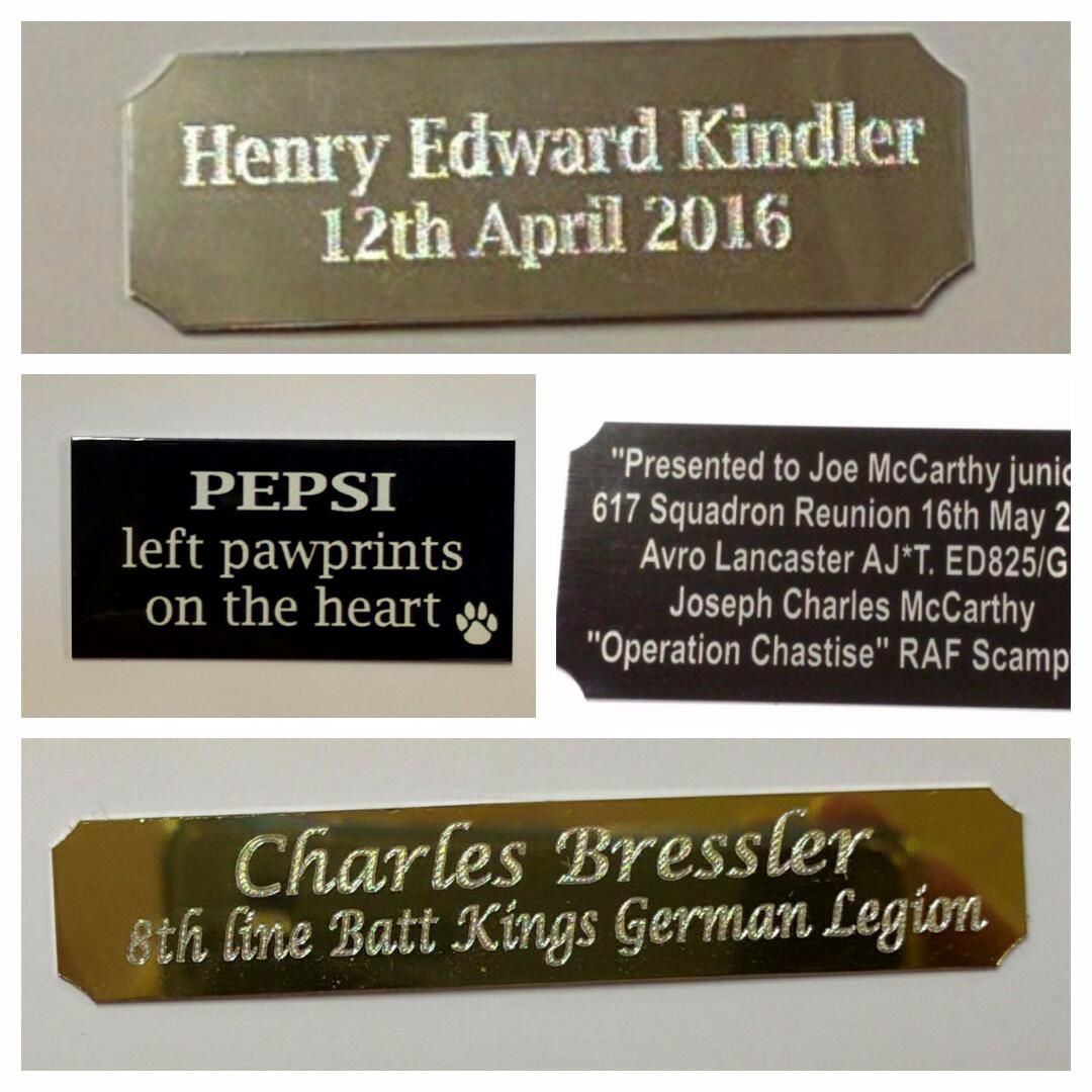 130mm wide engraved plate - Your choice height and engraving