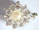 Silver Plated 1 Row Diamante and Pearl Clasp