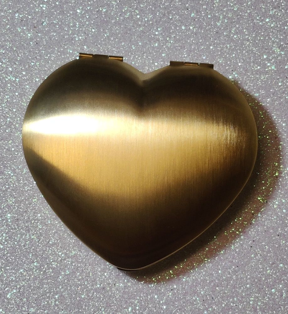 Gold Plated Heart Mirror compact - FREE ENGRAVING
