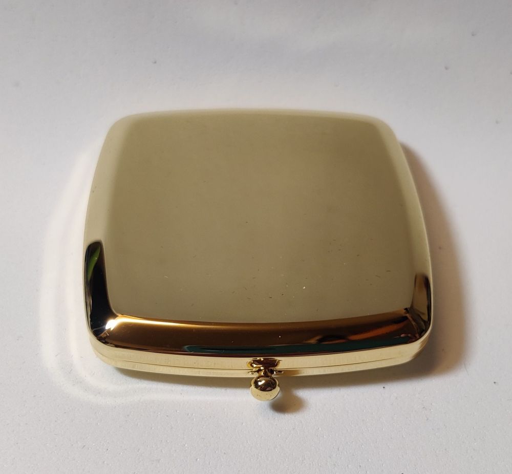 Square Gold Plated Mirror Compact - Free Personalisation