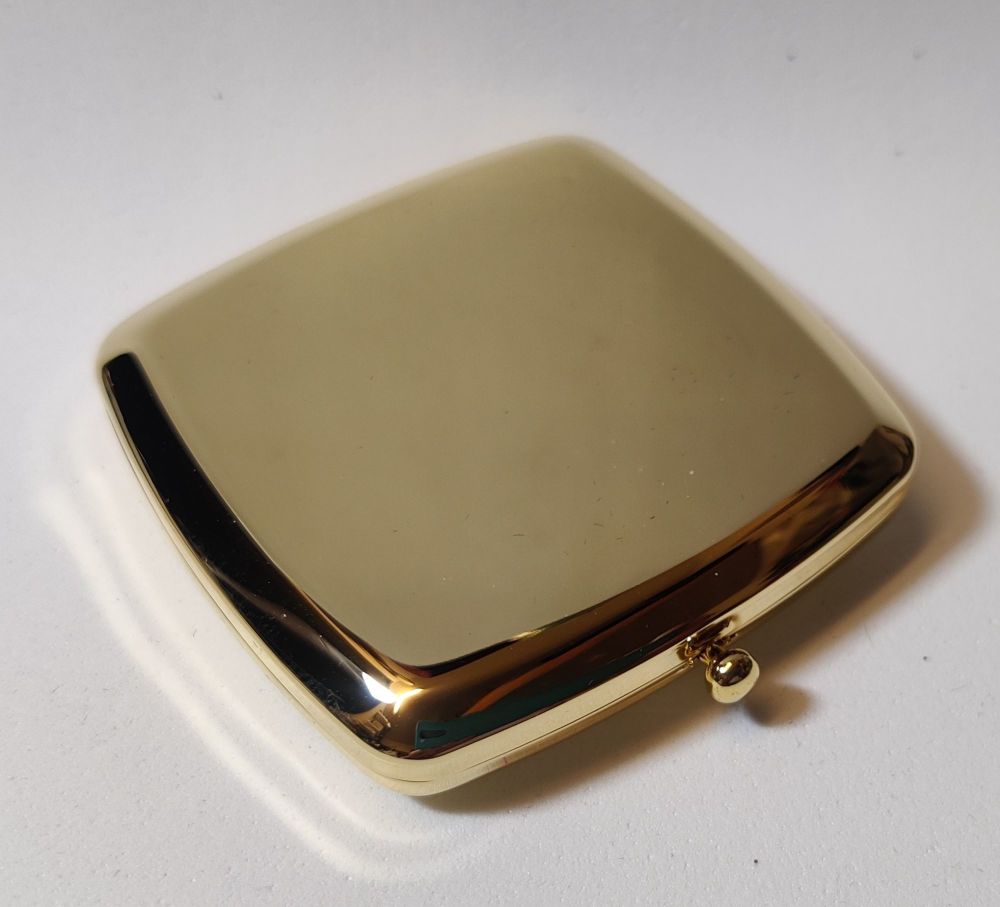 Square Gold Plated Mirror Compact - Free Personalisation
