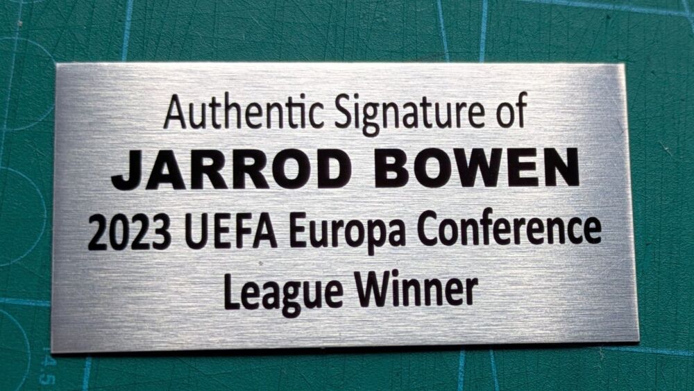 110mm wide engraved plate - Your choice height and engraving