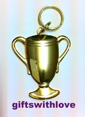Gold Plated Trophy Key Ring - FREE ENGRAVING