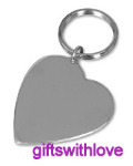 Silver Plated Heart key ring  - FREE ENGRAVING