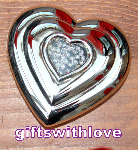 Silver plated Heart Mirror Compact - Free Engraving