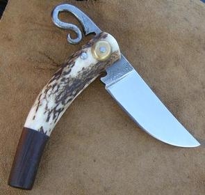 Antler and Bannia handle two-pin folding knife