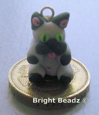 Cat Grey & Black Bead