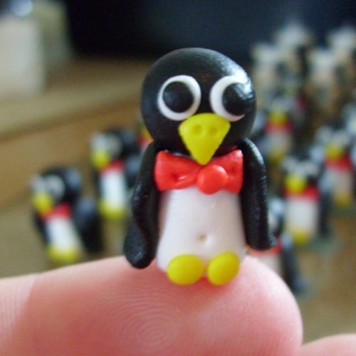 'Pedro' Penguin Polymer Clay Bead / Charm Price From:
