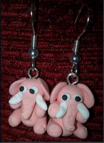 Earrings Elephant Pink