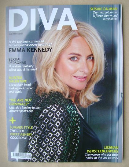 Diva magazine - Emma Kennedy cover (June 2013 - Issue 204)