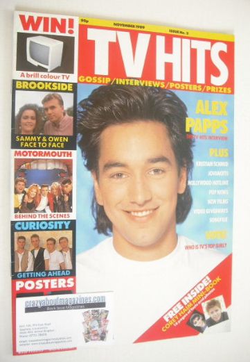 <!--1989-11-->TV Hits magazine - November 1989 - Alex Papps cover (Issue 3)