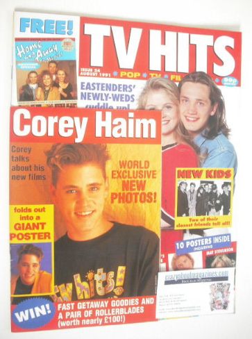 TV Hits magazine - August 1991 - Sid Owen and Danniella Westbrook cover (Issue 24)