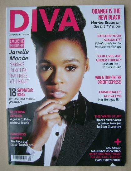 Diva magazine - Janelle Monae cover (September 2013 - Issue 207)