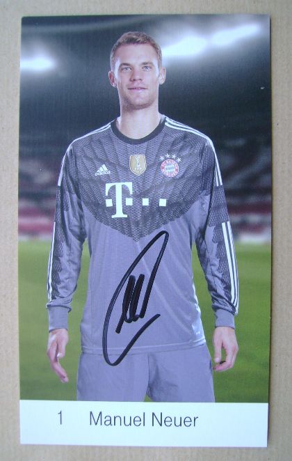 Manuel Neuer Signed A4 Captains Armband Photo Display Bayern Munich Autograph