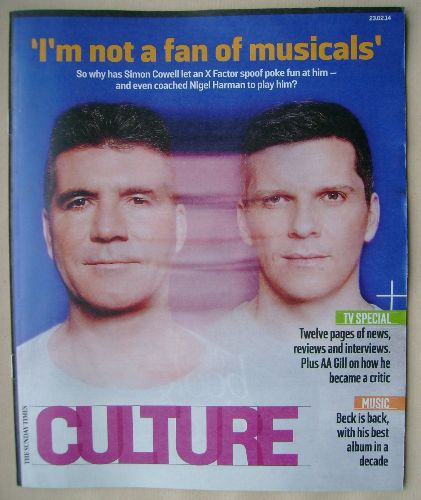 Culture magazine - Simon Cowell / Nigel Harman cover (23 February 2014)
