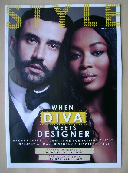 Style magazine - Naomi Campbell and Riccardo Tisci cover (23 February 2014)