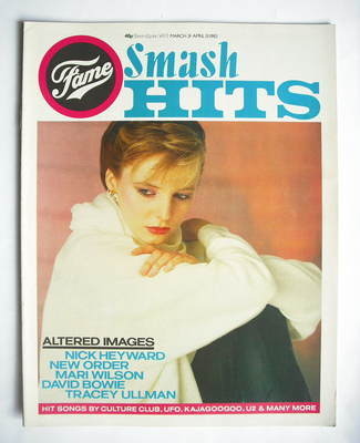 Smash Hits magazine - Clare Grogan cover (31 March - 13 April 1983)