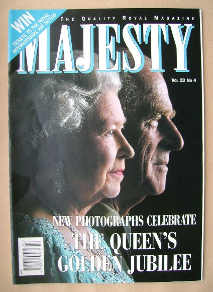 Majesty magazine - The Queen and Prince Philip cover (April 2002 - Volume 23 No 4)