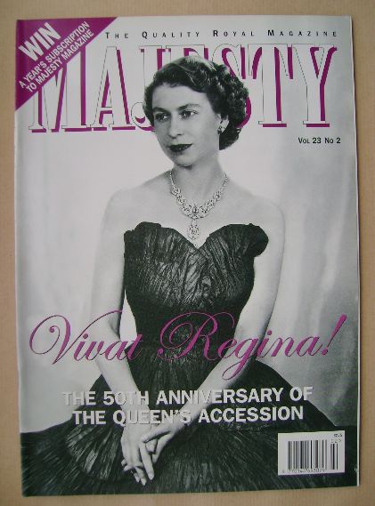 Majesty magazine - The Queen cover (February 2002 - Volume 23 No 2)