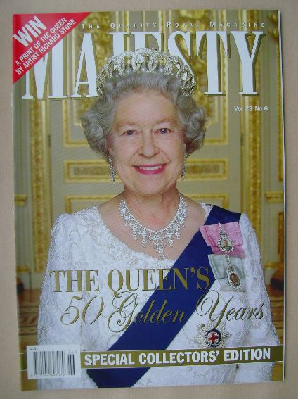 <!--2002-06-->Majesty magazine - The Queen cover (June 2002 - Volume 23 No 