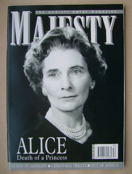 Majesty magazine - Princess Alice cover (December 2004 - Volume 25 No 12)