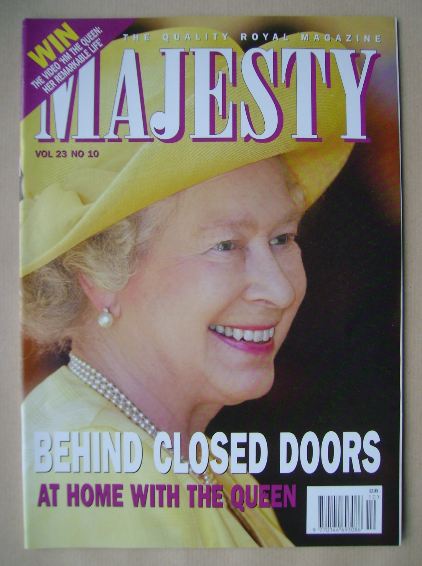 Majesty magazine - The Queen cover (October 2002 - Volume 23 No 10)