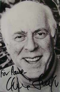 Clive Swift autograph (hand-signed photograph, dedicated)