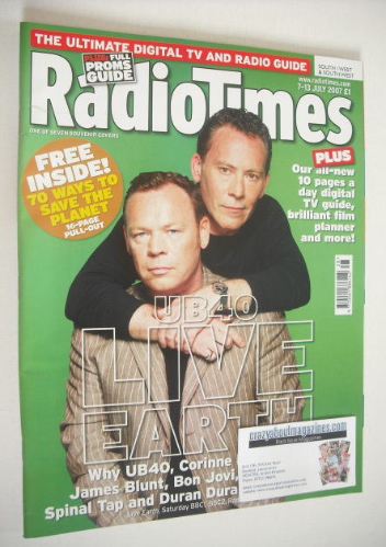 Radio Times magazine - UB40 cover (7-13 July 2007)