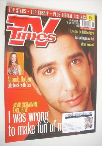 TV Times magazine - David Schwimmer cover (18-24 November 2000)