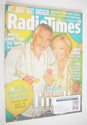 Radio Times magazine - Paul Hollywood and Mary Berry cover (4-10 October 2014)