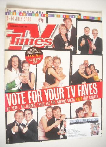 TV Times magazine - Vote For Your TV Faves cover (8-14 July 2000)