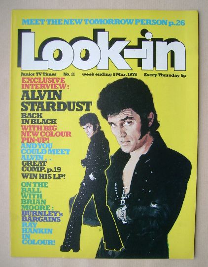 Look In magazine - Alvin Stardust cover (8 March 1975)