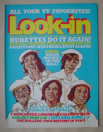 <!--1975-04-26-->Look In magazine - The Rubettes cover (26 April 1975)