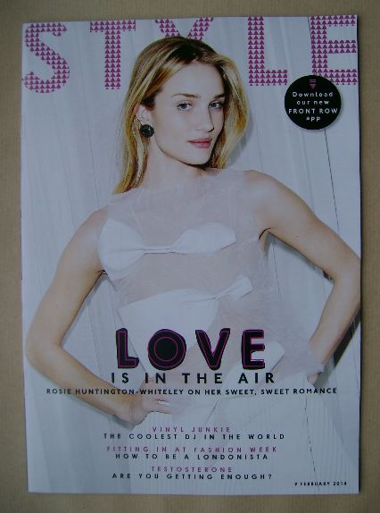 <!--2014-02-09-->Style magazine - Rosie Huntington-Whiteley cover (9 Februa