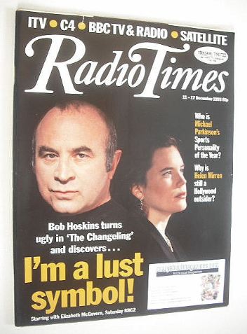 Radio Times magazine - Bob Hoskins and Elizabeth McGovern cover (11-17 December 1993)