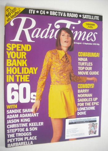 Radio Times magazine - Sandie Shaw cover (28 August - 3 September 1993)