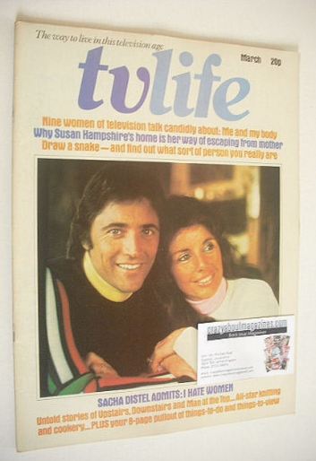 <!--1974-03-->TV Life magazine - Francine Breaud and Sacha Distel cover (Ma