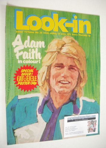 Look In magazine - Adam Faith cover (24 June 1972)