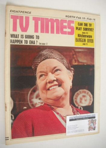 <!--1968-02-10-->TV Times magazine - Violet Carson cover (10-16 February 19