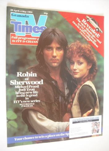 TV Times magazine - Michael Praed and Judi Trott cover (28 April - 4 May 1984)