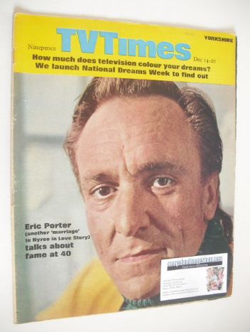 TV Times magazine - Eric Porter cover (14-20 December 1968)