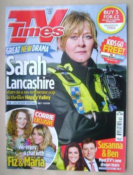 TV Times magazine - Sarah Lancashire cover (26 April - 2 May 2014)