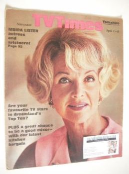 TV Times magazine - Moira Lister cover (12-18 April 1969)