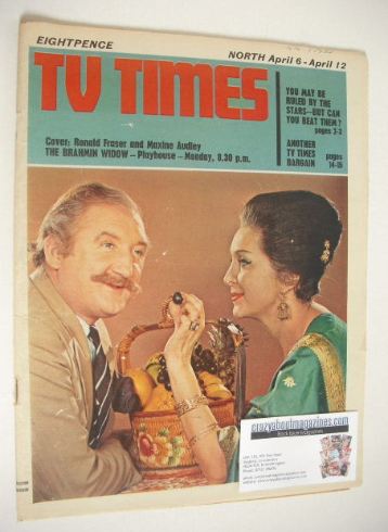 <!--1968-04-06-->TV Times magazine - Ronald Fraser and Maxine Audley cover 