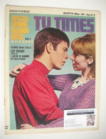 <!--1968-03-30-->TV Times magazine - Cliff Richard cover (30 March - 5 Apri